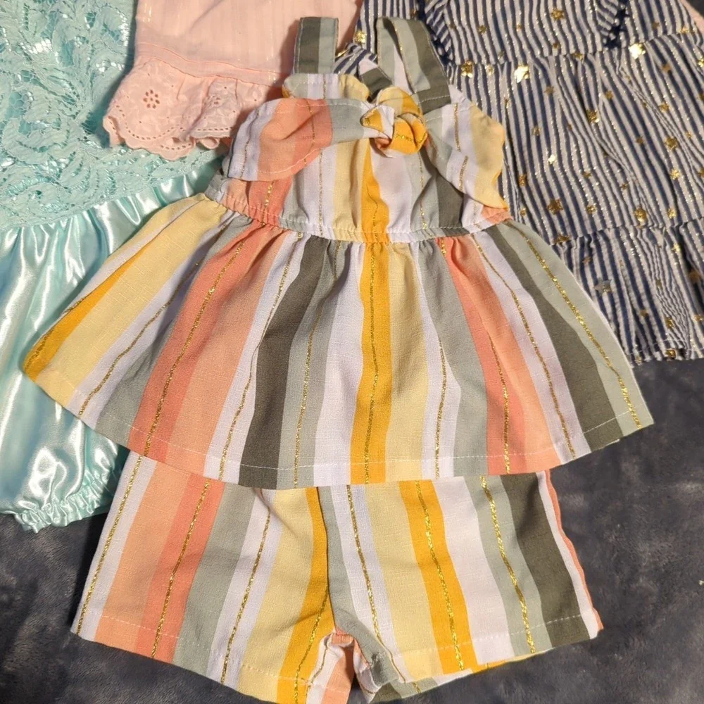 Girls 12 Months Clothing Lot – 3 Dresses 1 Short Set Spring/Summer